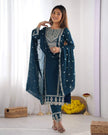Luxury Embroidery Work Navy Blue Kurta Set Collection.