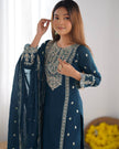 Luxury Embroidery Work Navy Blue Kurta Set Collection.