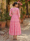 Pastel Floral Checked Maxi Dress.