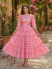 Pastel Floral Checked Maxi Dress.