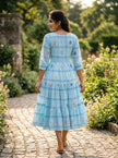 Pastel Floral Checked Maxi Dress.