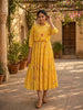 Elegant Floral Checked Midi Dress.
