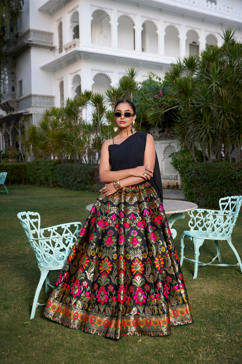 Royal Banarasi Printed Lehenga with Stylish Blouse.