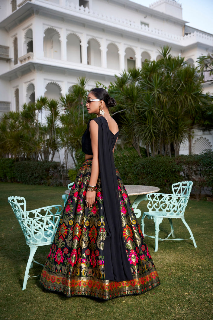 Royal Banarasi Printed Lehenga with Stylish Blouse.