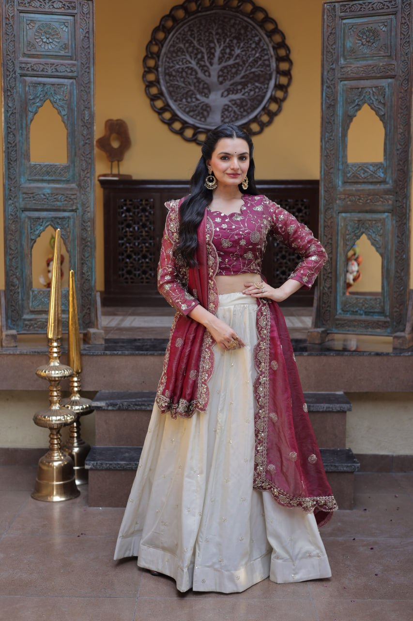Festive Wear Heavy Embroidered Lehenga Choli.