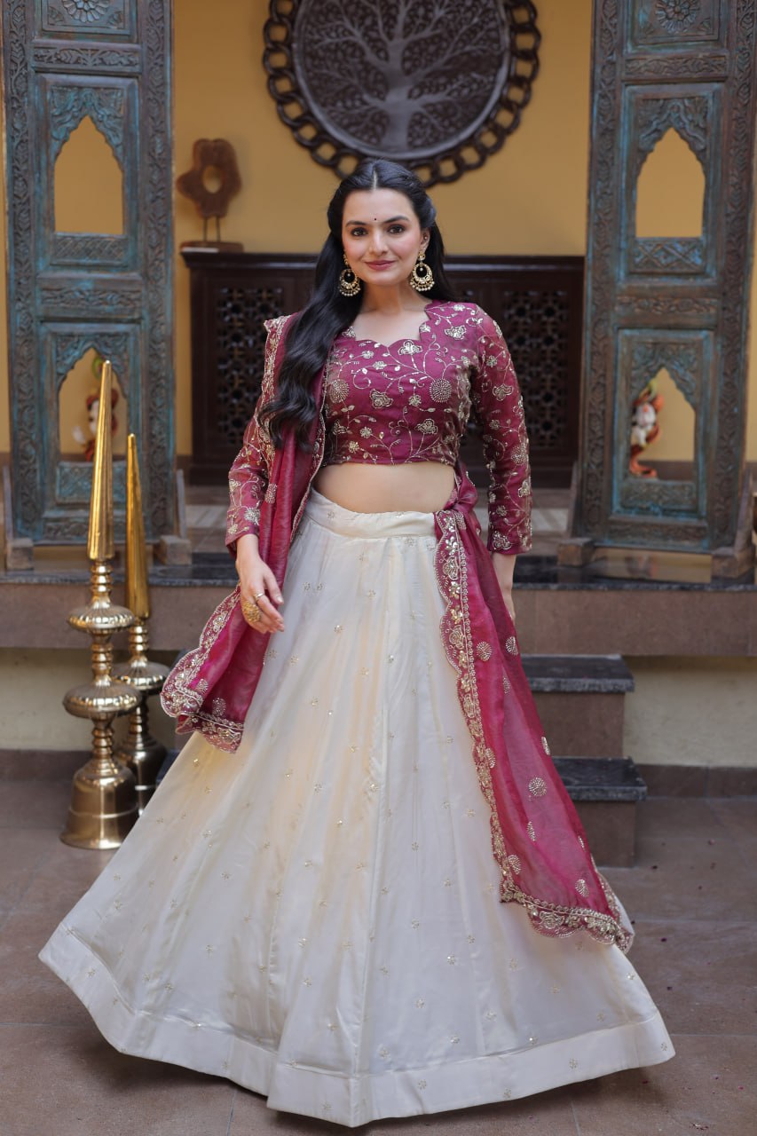 Festive Wear Heavy Embroidered Lehenga Choli.
