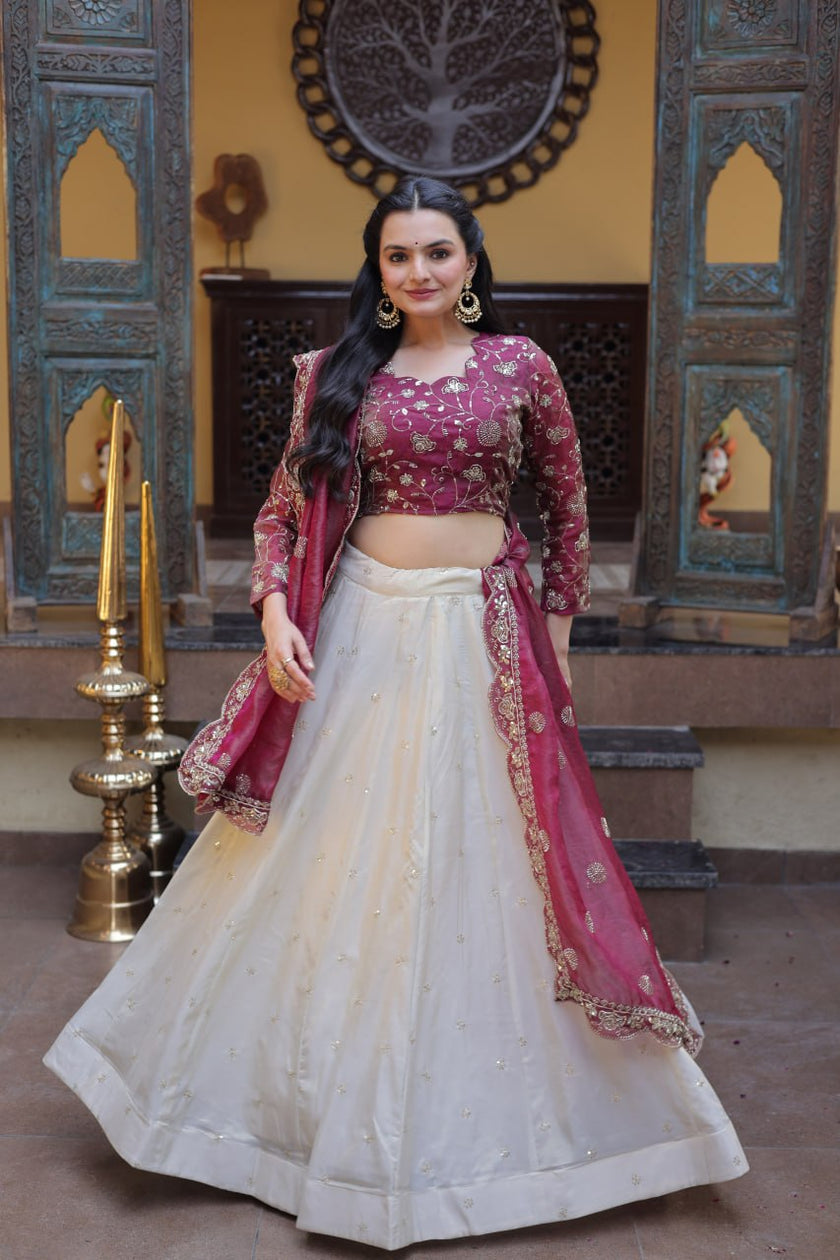 Festive Wear Heavy Embroidered Lehenga Choli.