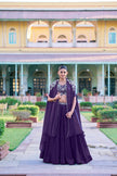 Royal Purple Designer Lehenga Choli with Elegant Embroidery.