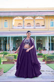 Royal Purple Designer Lehenga Choli with Elegant Embroidery.