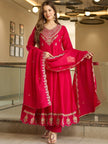 Premium Rani Pink Embroidered Ethnic Wear with Designer Dupatta.