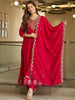 Premium Rani Pink Embroidered Ethnic Wear with Designer Dupatta.