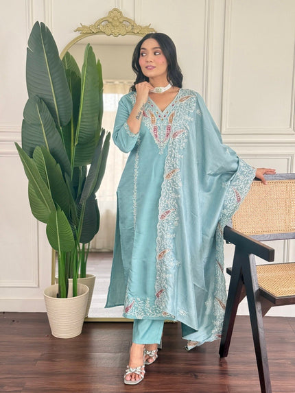 Women’s Designer Embroidered Ethnic Suit Set.