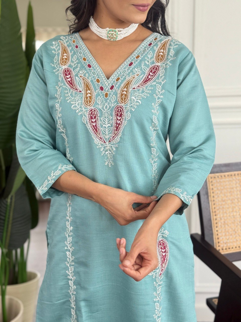 Women’s Designer Embroidered Ethnic Suit Set.