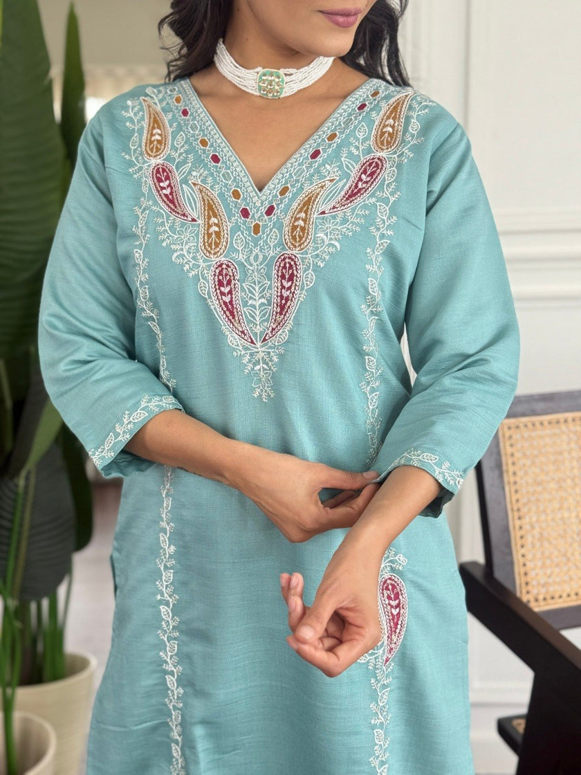 Women’s Designer Embroidered Ethnic Suit Set.