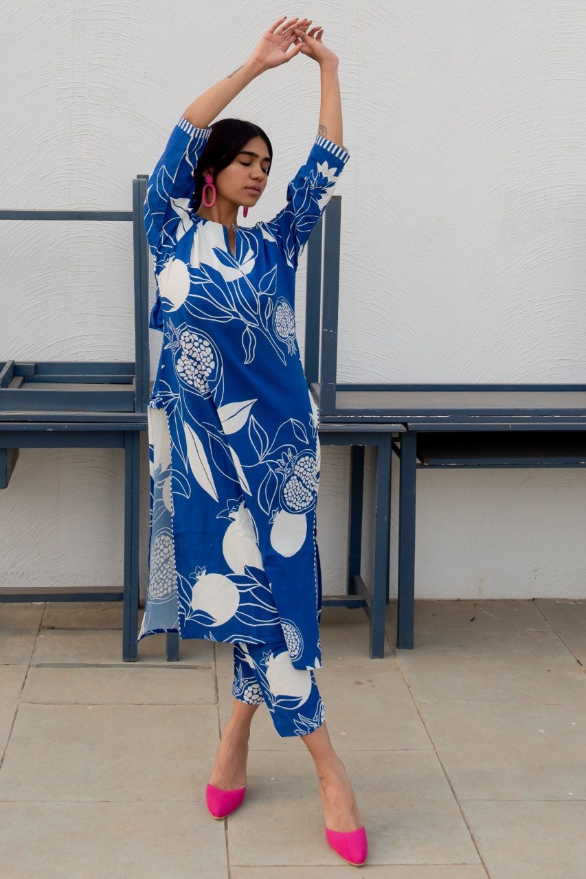 Stylish Printed Kurta with Palazzo Pants.