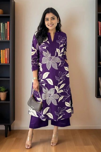 Stylish Printed Kurta with Palazzo Pants.