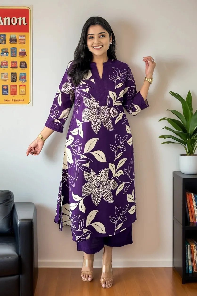 Stylish Printed Kurta with Palazzo Pants.