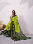 Elegant Printed Saree with Contrast Magenta Pallu