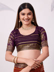 Elegant Printed Saree with Contrast Magenta Pallu