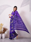Elegant Printed Saree with Contrast Magenta Pallu