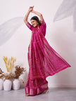 Elegant Printed Saree with Traditional Woven Border.