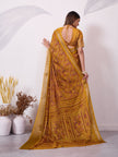 Elegant Printed Saree with Traditional Woven Border.