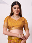 Elegant Printed Saree with Traditional Woven Border.