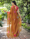 Designer Chiffon Saree with All-Over Print.