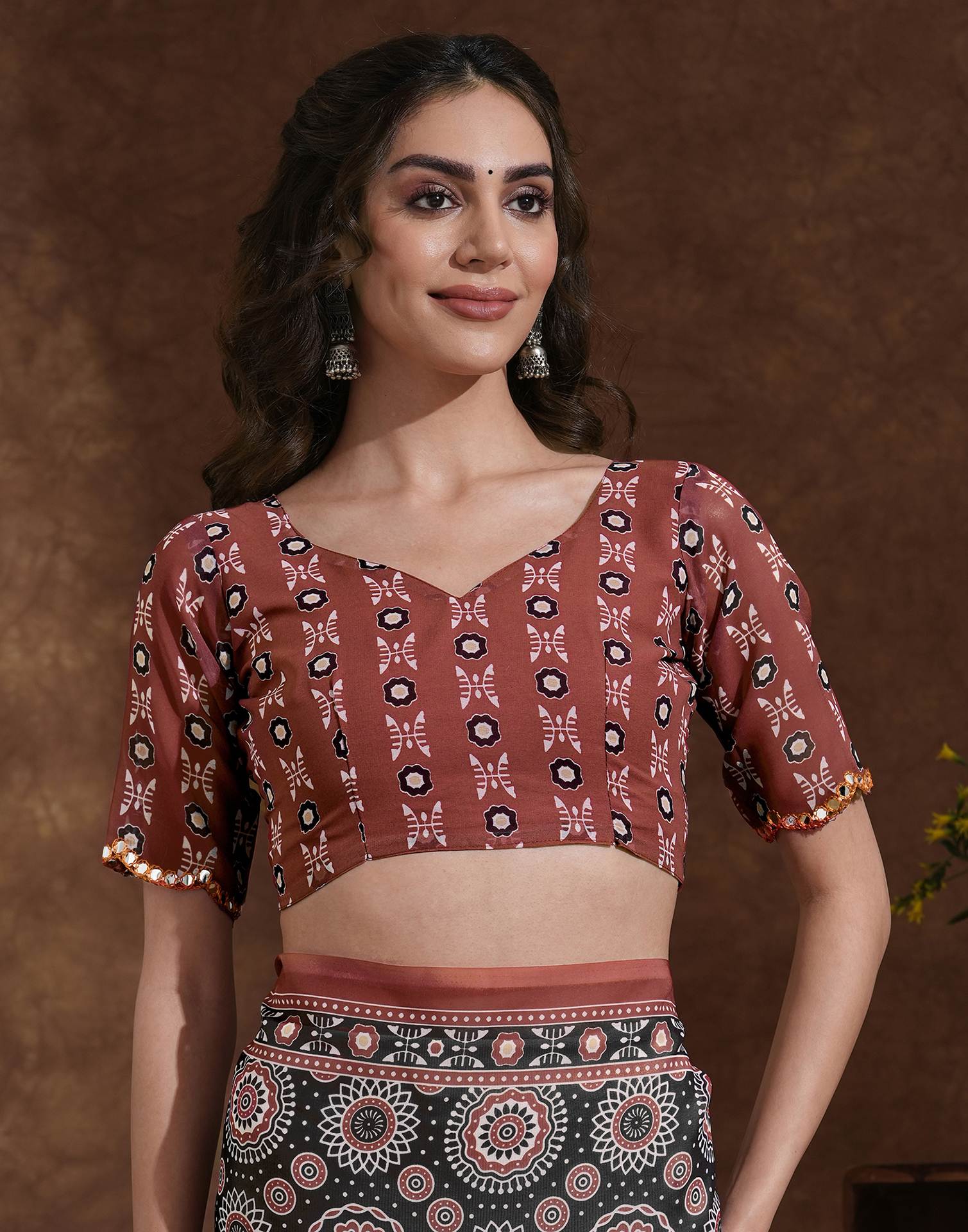 Traditional Printed Saree with Elegant Border for Daily & Festive Wear.