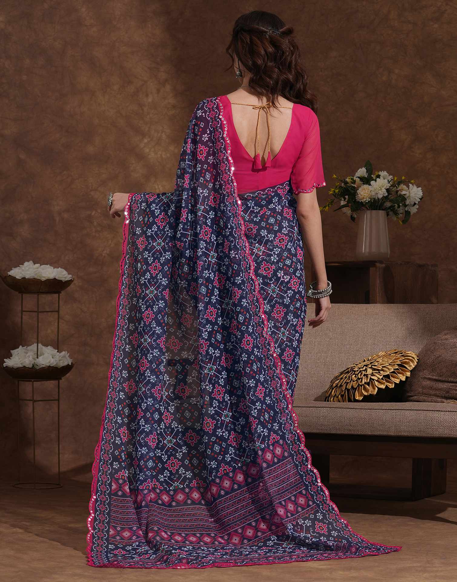 Traditional Printed Saree with Elegant Border for Daily & Festive Wear.