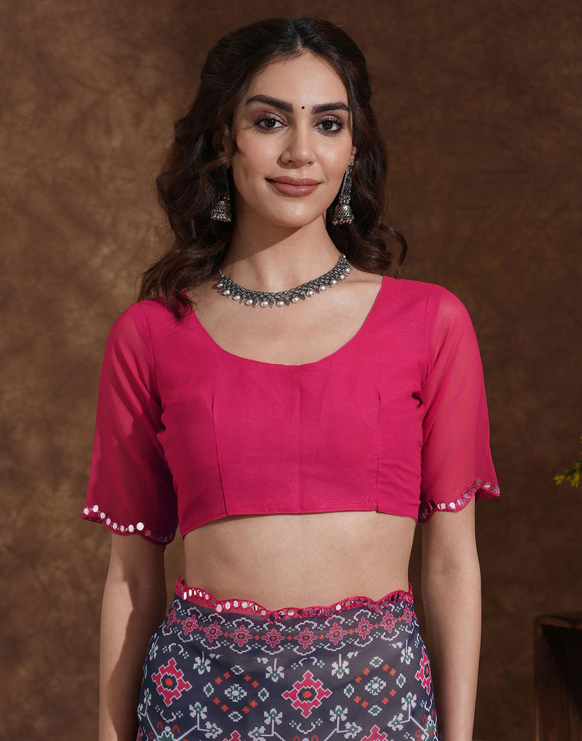 Traditional Printed Saree with Elegant Border for Daily & Festive Wear.