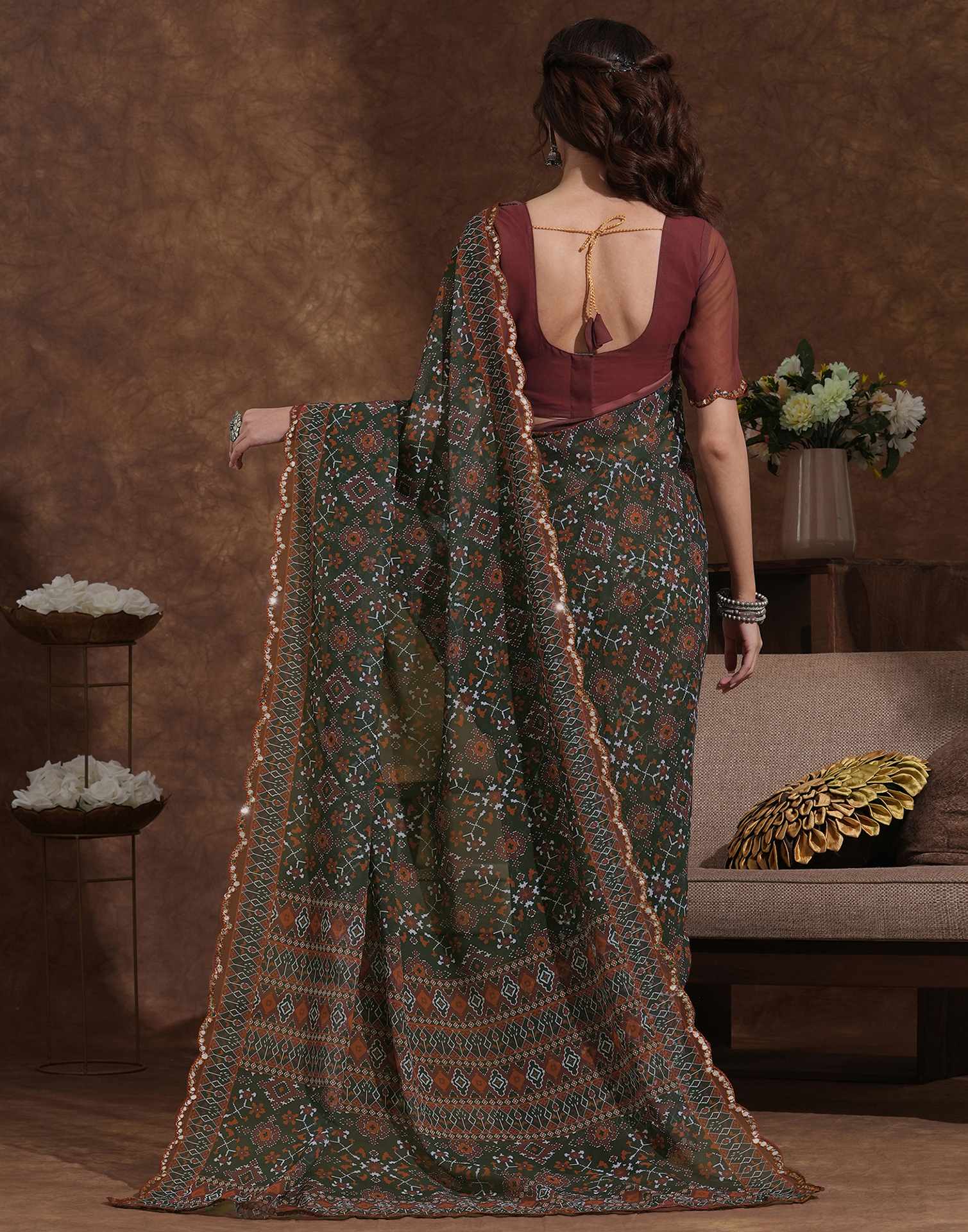 Traditional Printed Saree with Elegant Border for Daily & Festive Wear.