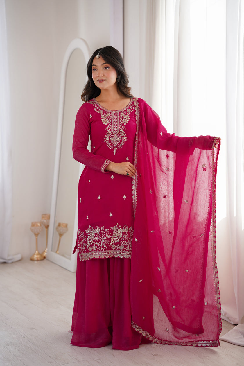 Women’s Festive Wear Embroidered Ethnic Suit Set for Wedding & Party.