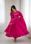 Stylish Embroidered Anarkali Dress with Matching Dupatta.