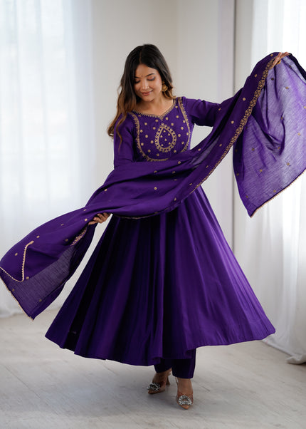 Premium Flared Ethnic Anarkali Suit Set for Festive Collection.