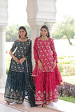 Premium Designer Ready-made Top, Sharara & Dupatta Collection.