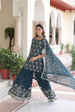 Premium Designer Ready-made Top, Sharara & Dupatta Collection.