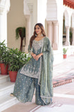 Premium Designer Ready-made Top, Sharara & Dupatta Collection.