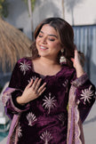 Premium Festive Wear Embroidered Kurta Sharara Suit Set.