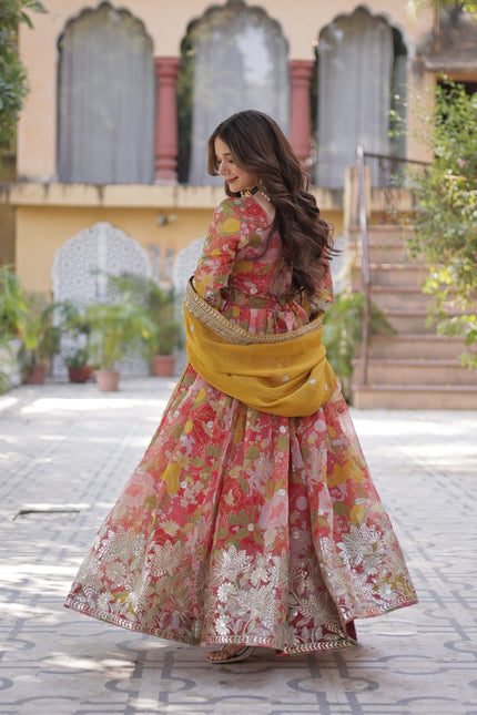 Premium Ready-made Alia Cut Gown with Dupatta Set.