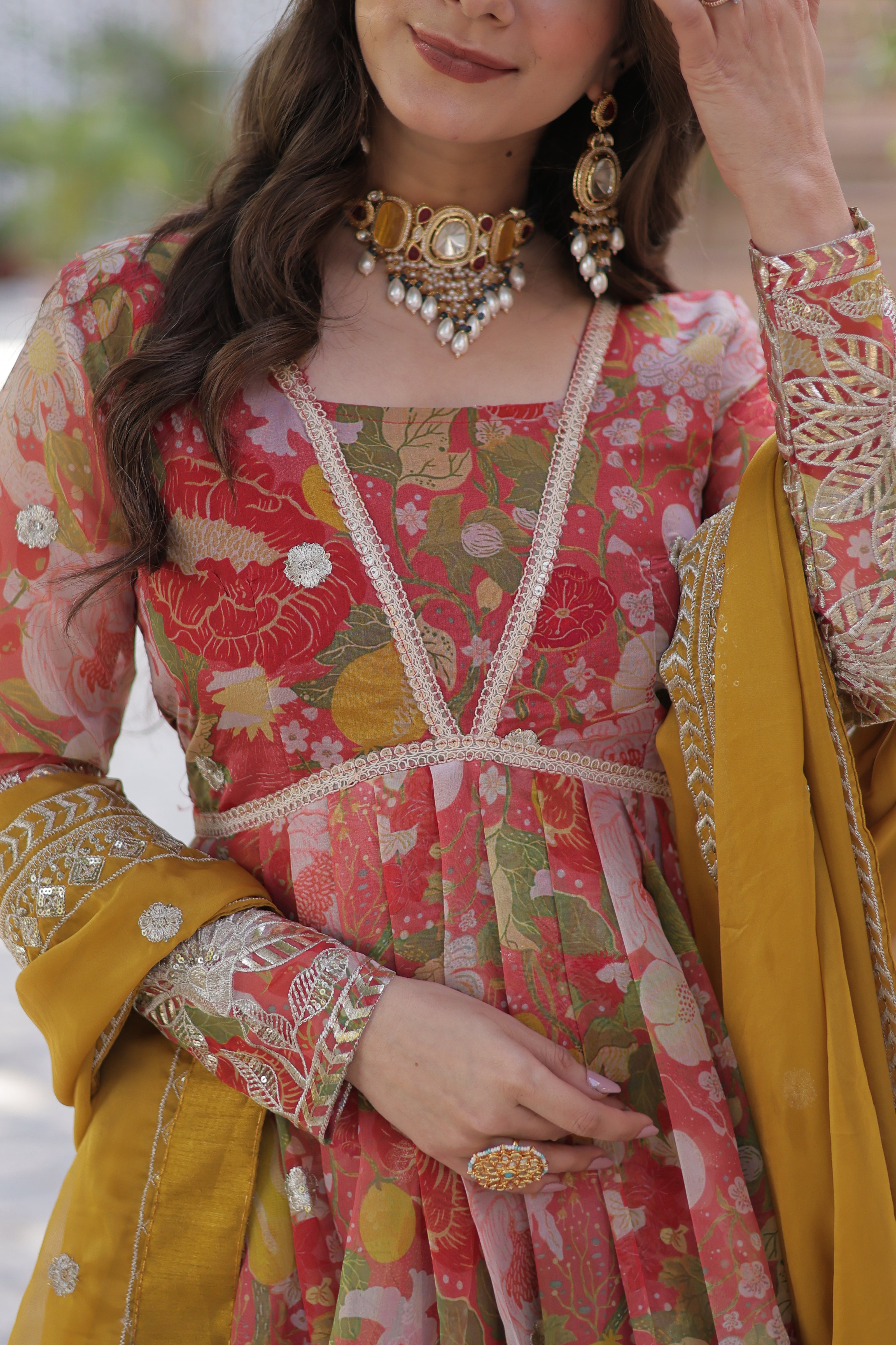 Premium Ready-made Alia Cut Gown with Dupatta Set.