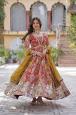 Premium Ready-made Alia Cut Gown with Dupatta Set.