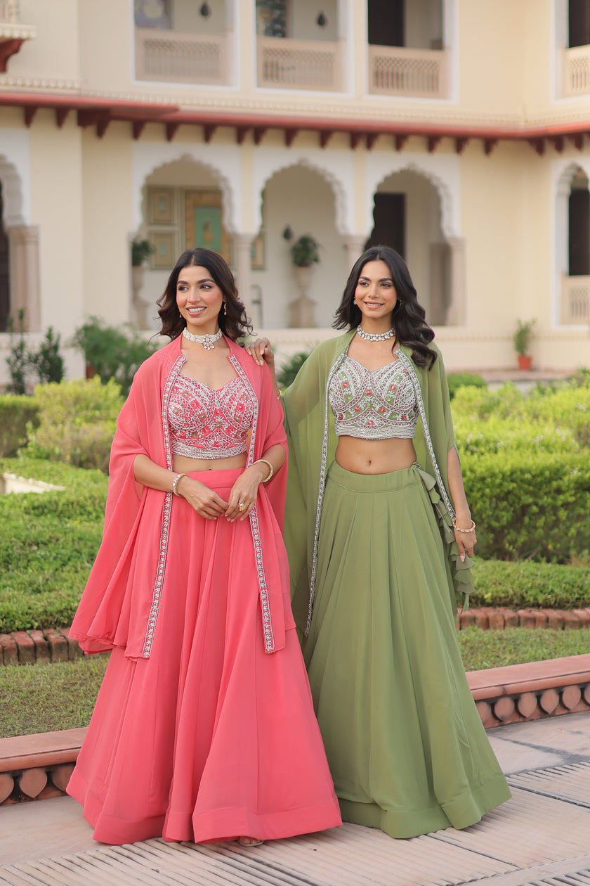 Embroidered Designer Lehenga Choli with Dupatta.