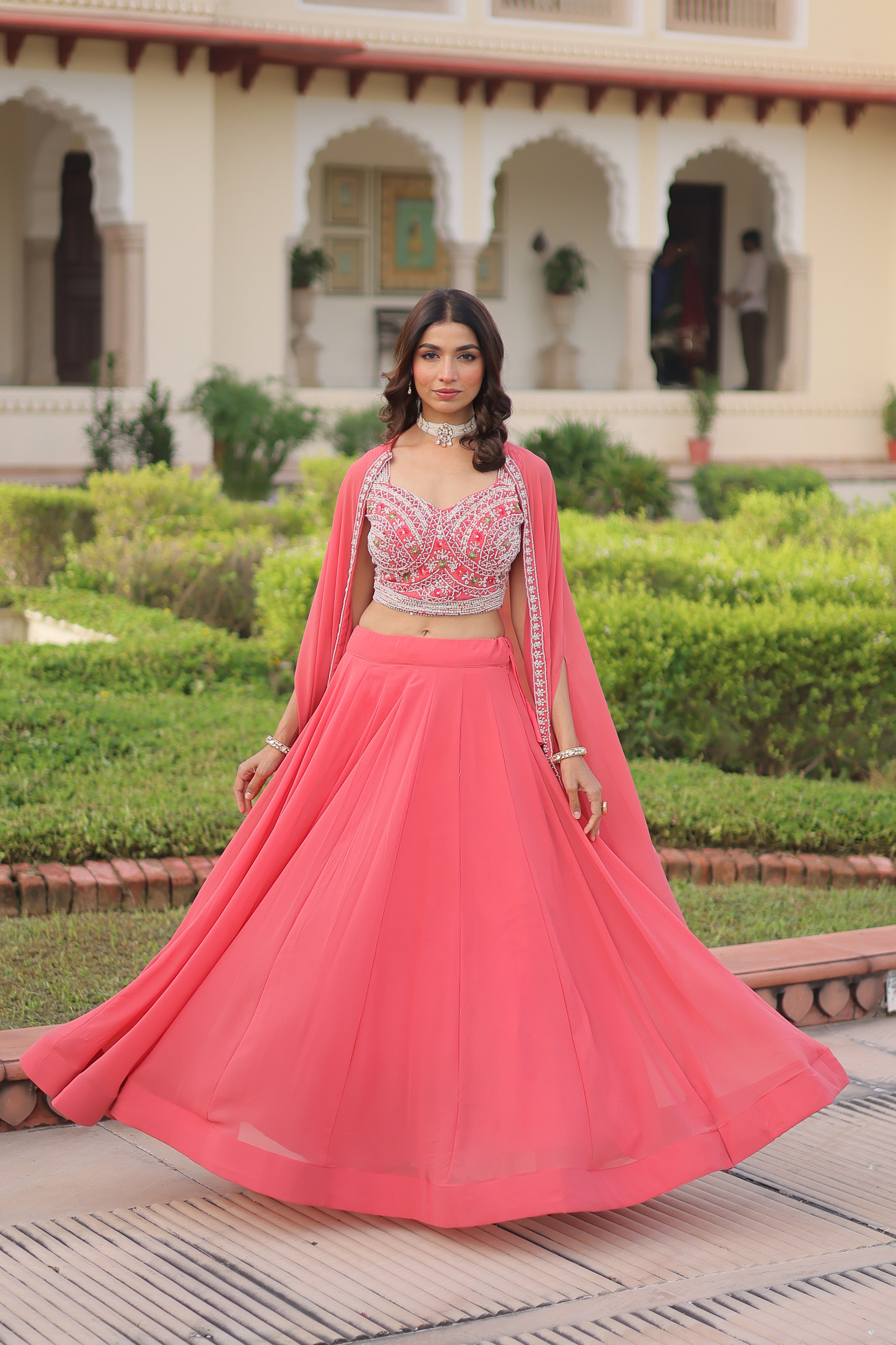 Embroidered Designer Lehenga Choli with Dupatta.