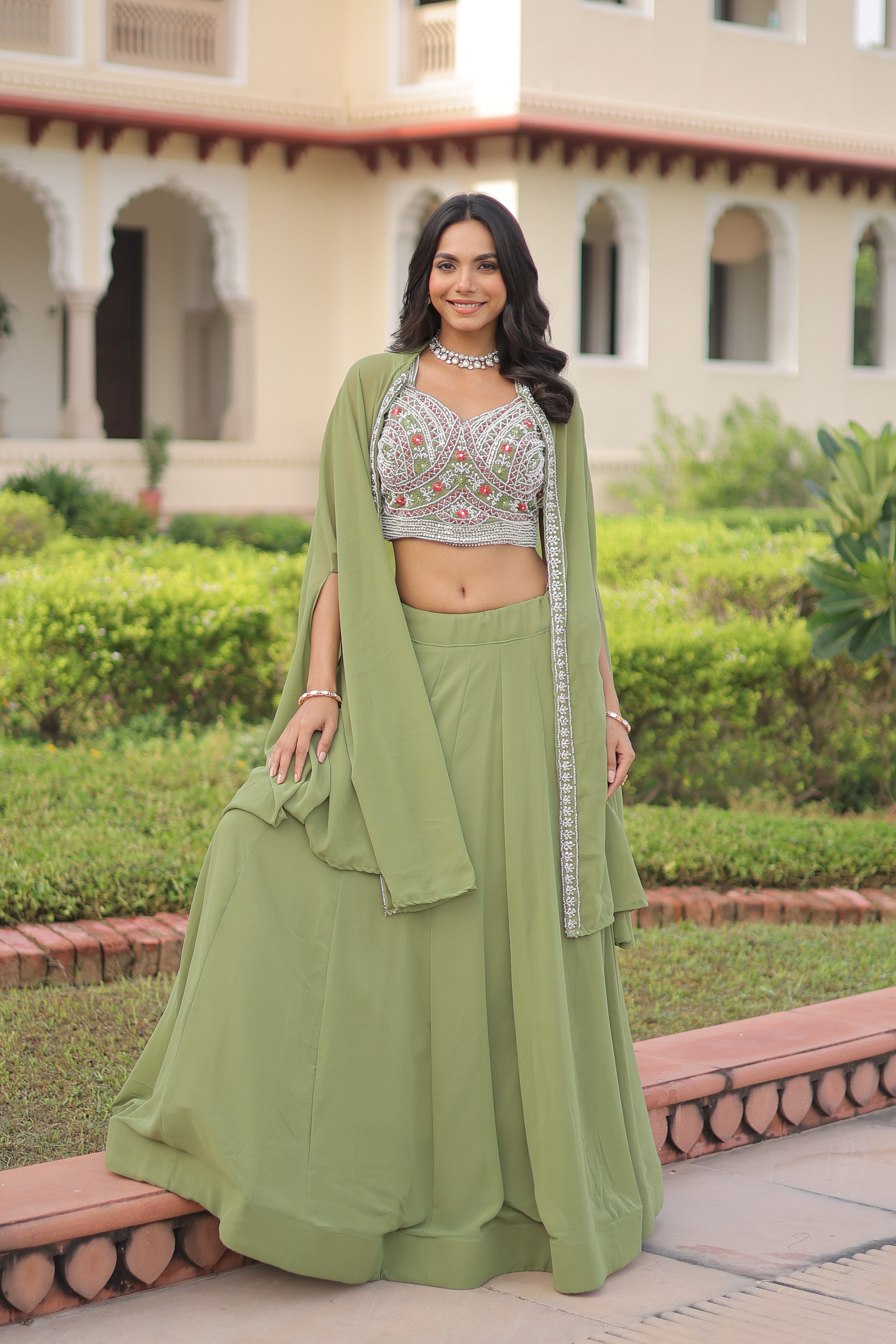 Embroidered Designer Lehenga Choli with Dupatta.