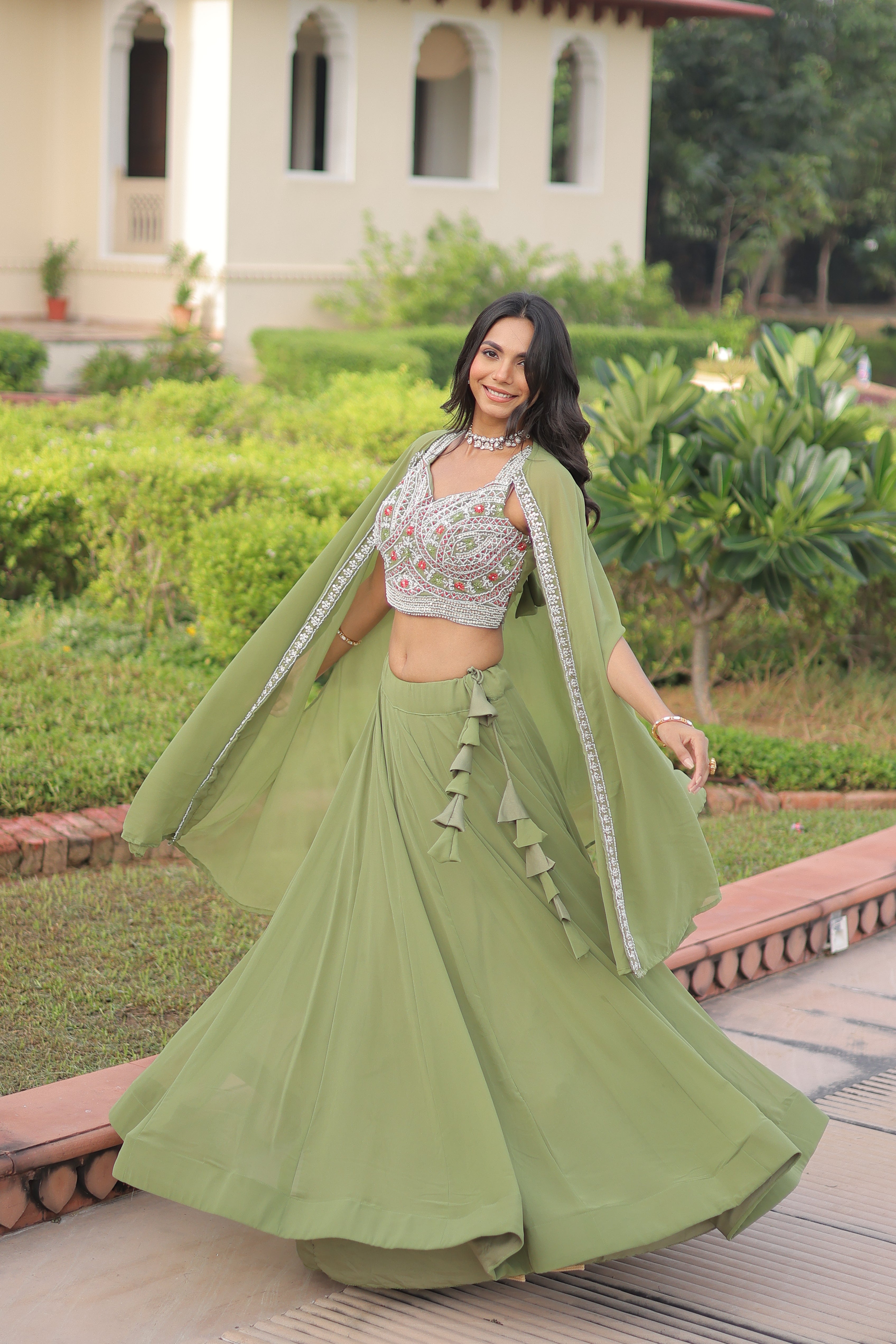 Embroidered Designer Lehenga Choli with Dupatta.