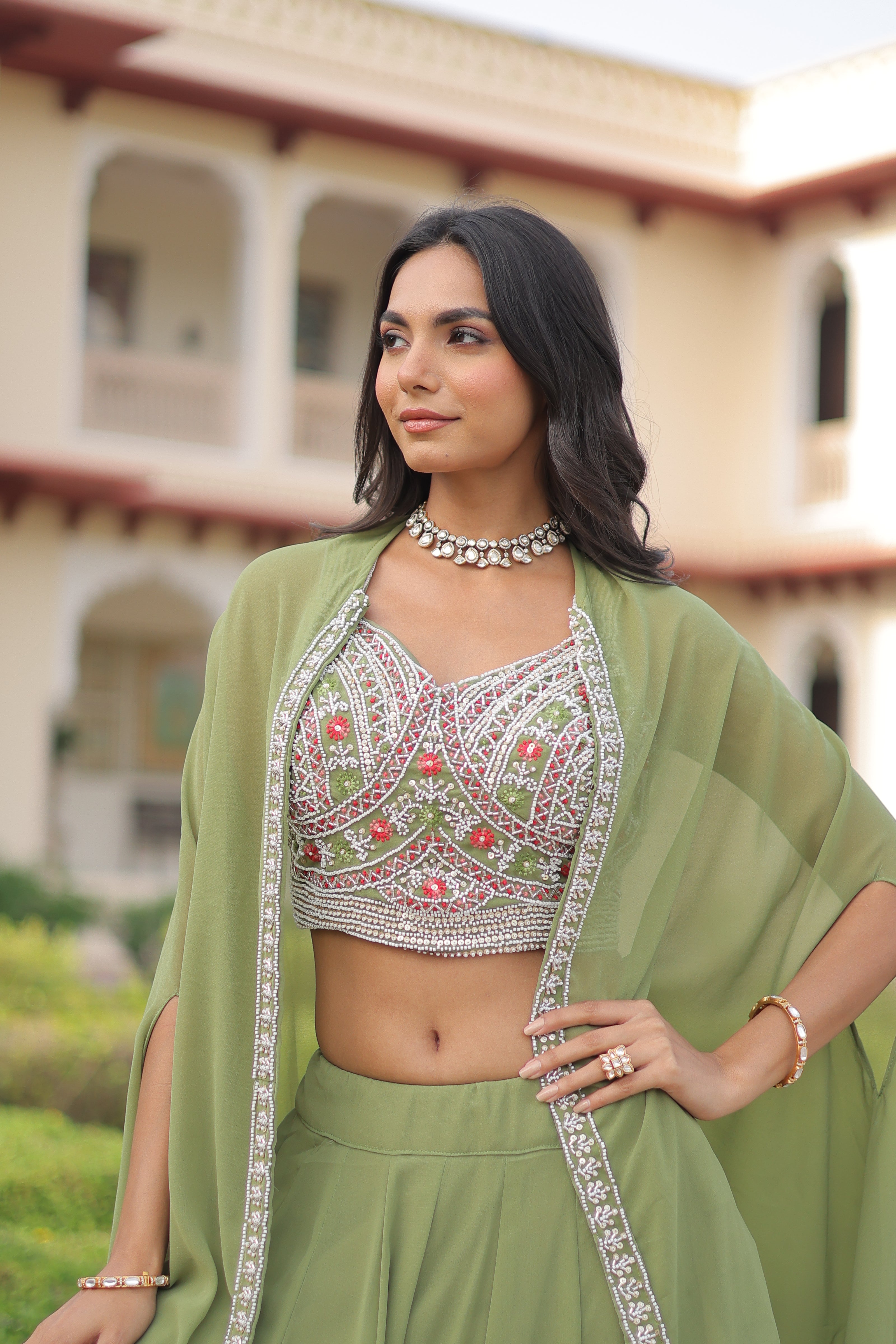 Embroidered Designer Lehenga Choli with Dupatta.