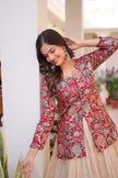 Women’s Printed Jacket Style Lehenga Set.