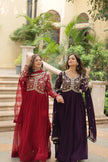 Faux Blooming gown with Sequins-Multi Embroidered Work.