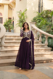 Faux Blooming gown with Sequins-Multi Embroidered Work.